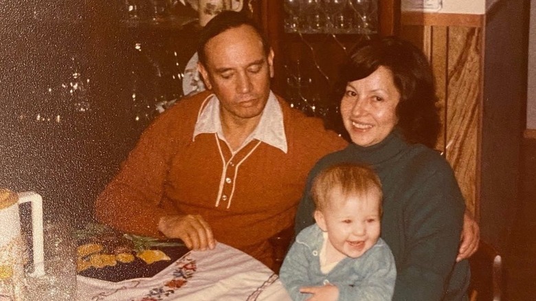 Christina Aguilera as a child with her family