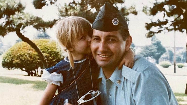 Christina Aguilera as a child with her father