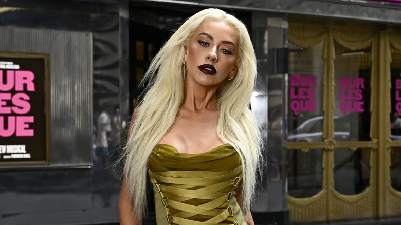 Christina Aguilera posing in 2025