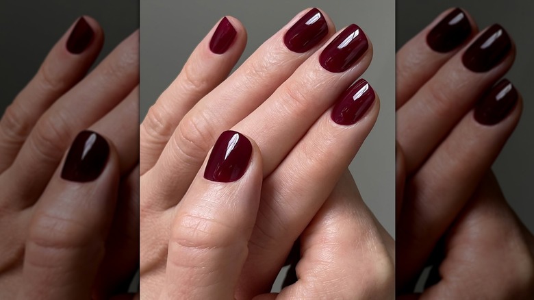 Burgundy nails