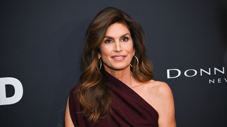 Cindy Crawford in a brown dress at an event in 2026