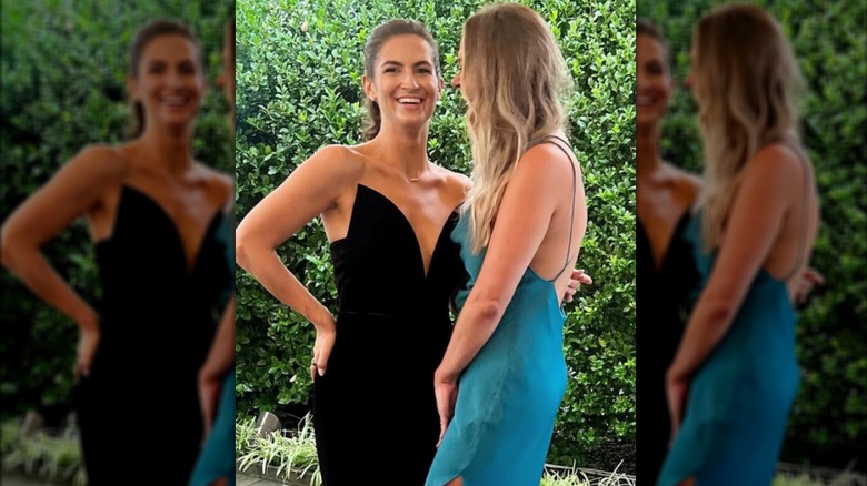 kaitlan collins in a black plunging neckline dress september 2023