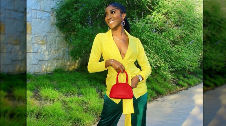 Woman with a red bag