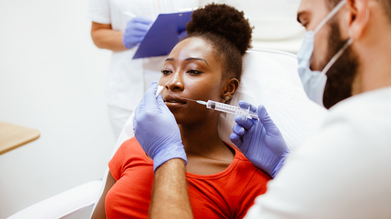 Woman getting botox