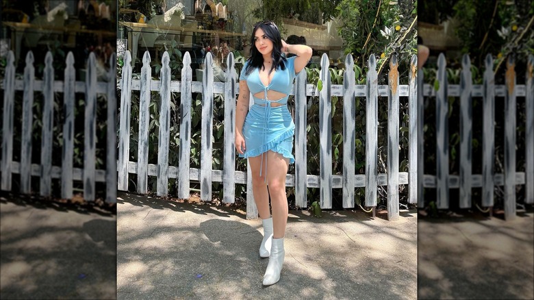 Woman in white boots