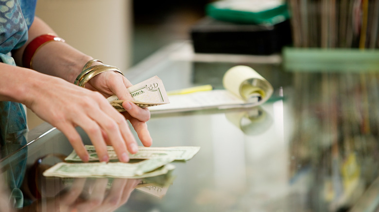 paying with cash