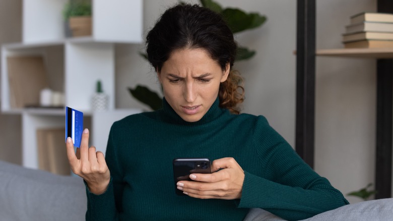 upset about a credit card bill