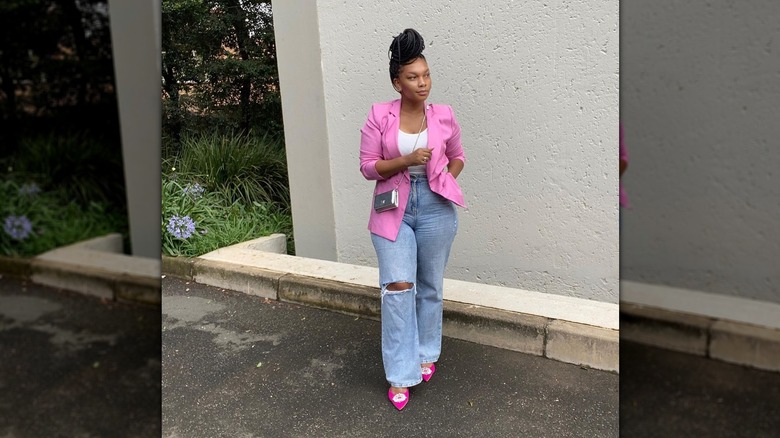 Pink court shoes