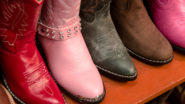 Cowboy boots lined up