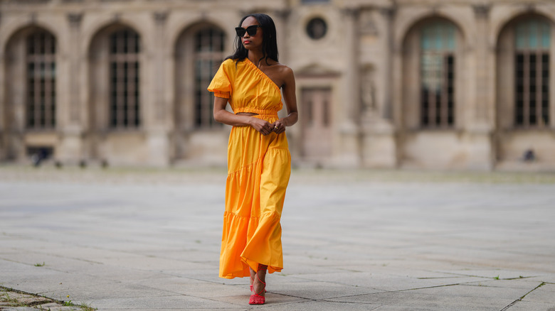 Woman in a cutout dress 