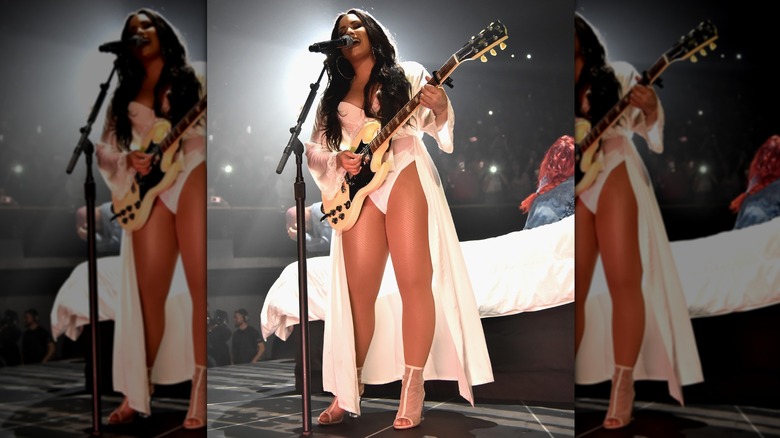 Demi Lovato on stage in 2018