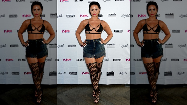 Demi Lovato on the red carpet on the opening night of her "Cool For The Summer Tour"