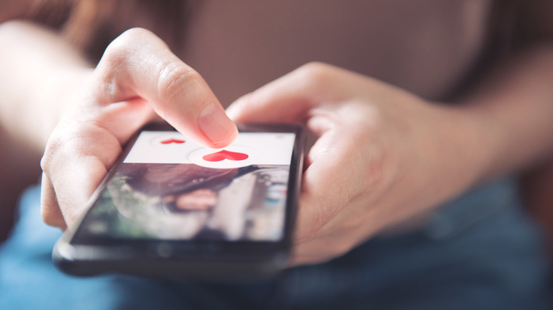 Person using a dating app