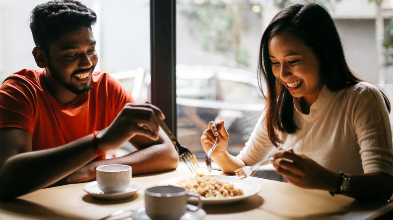 Couple having meal