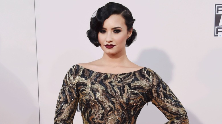 Demi Lovato on the 2015 American Music Awards red carpet