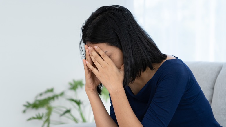 A stressed woman