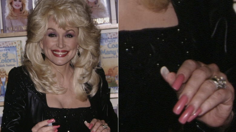 Dolly Parton signing books at an event