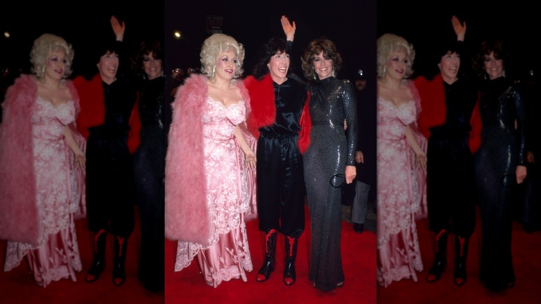Dolly Parton, Lily Tomlin, and Jane Fonda at the 9 to 5 Premiere in December 1980