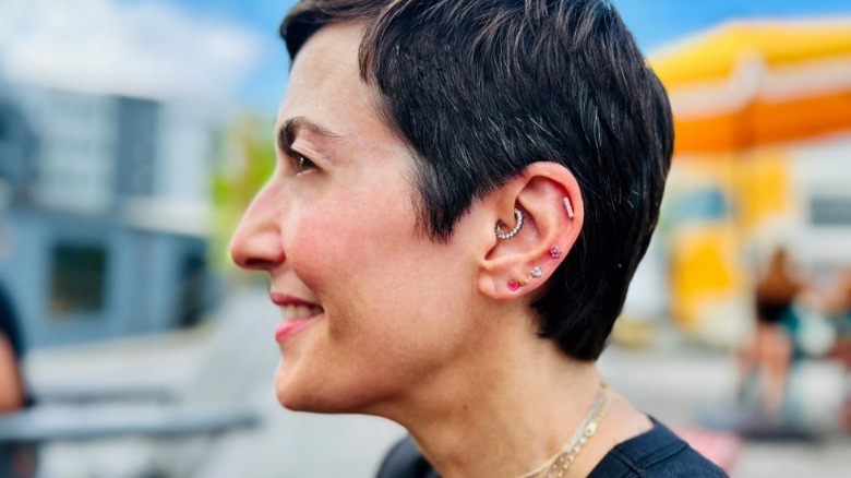 Jeweled out ear  