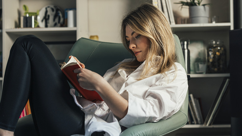 A woman reading