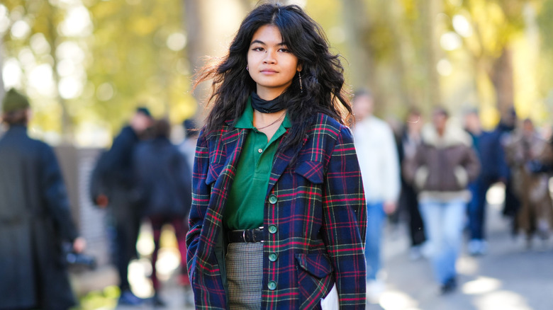 Wool tartan jacket 