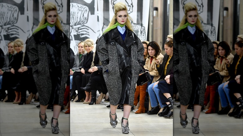 Elle Fanning walking the runway in 2018