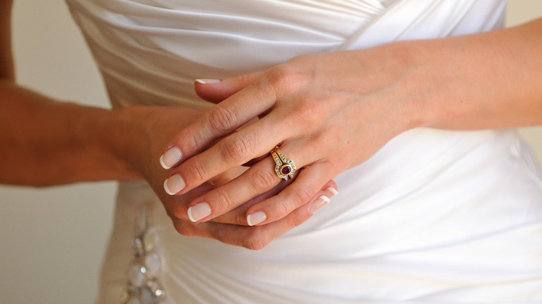 Bride with engagement ring
