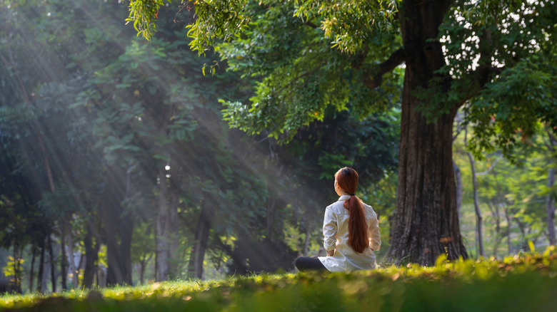 Woman meditating