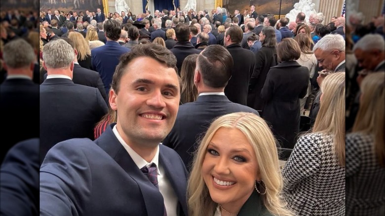 Erika and Charlie Kirk in a selfie at the White House