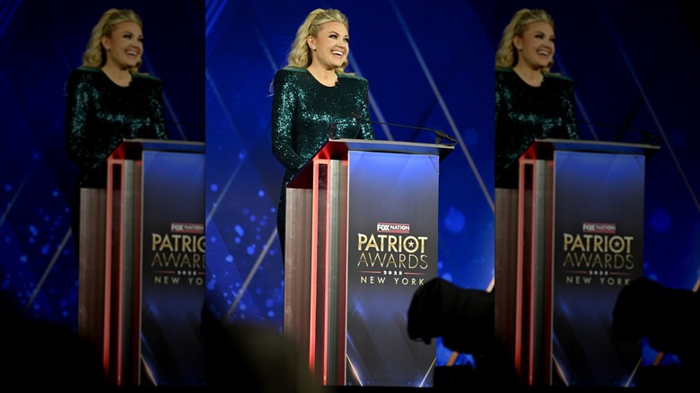 Erika Kirk in a green sequin jumpsuit