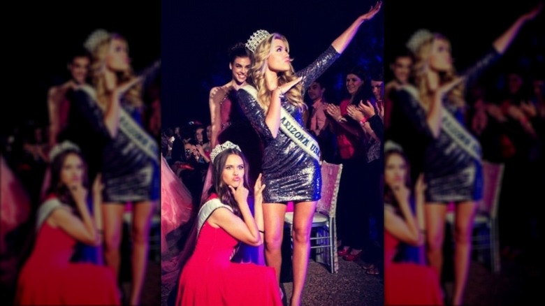 Erika Kirk in a short, shiny dress