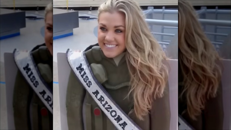 Erika Kirk wearing her Miss Arizona sash