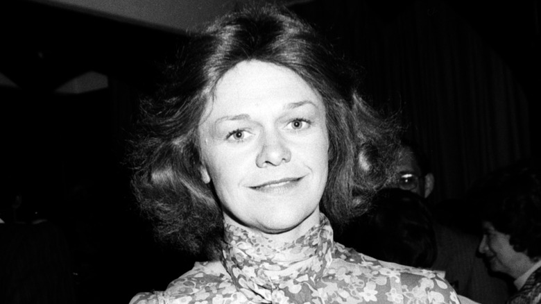 Black-and-white photo of Estelle Parsons smiling in 1976