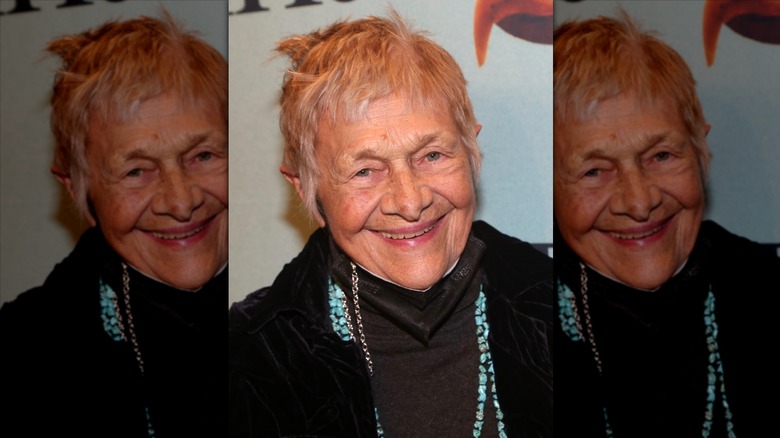 Estelle Parsons smiling with short hair on a red carpet in 2021
