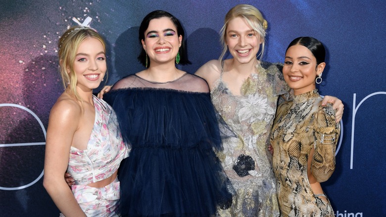 Hunter Schafer with her Euphoria co-stars on the red carpet in 2019