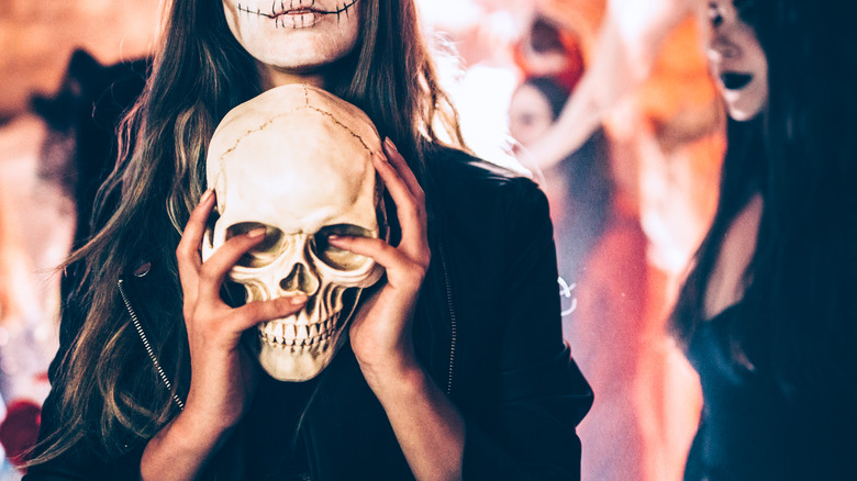 Dressed as skeleton