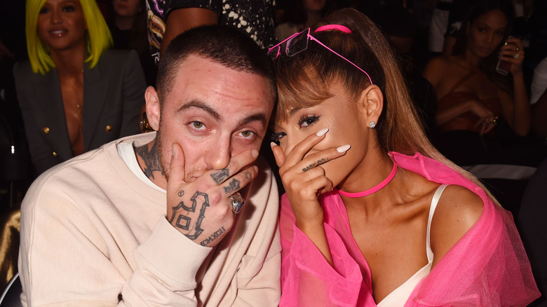 Ariana Grande posing with Mac Miller