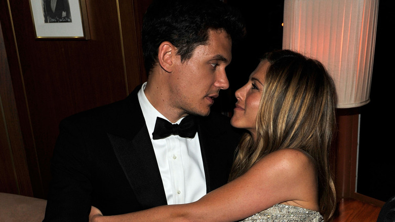 John Mayer and actress Jennifer Aniston attends the 2009 Vanity Fair Oscar party in February 22, 2009