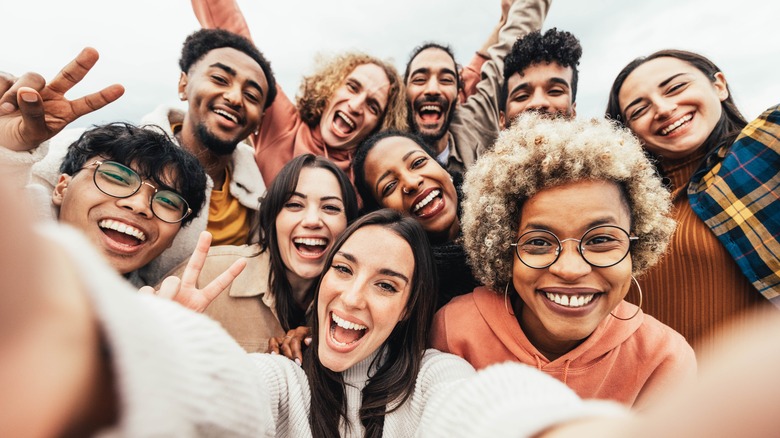 A group smiling