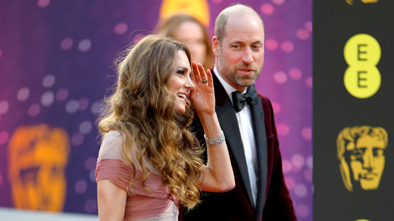 Prince William and Kate Middleton on the red carpet at the 2026 BAFTAs