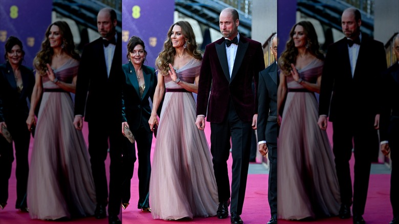 Kate Middleton and Prince William walking the BAFTA red carpet