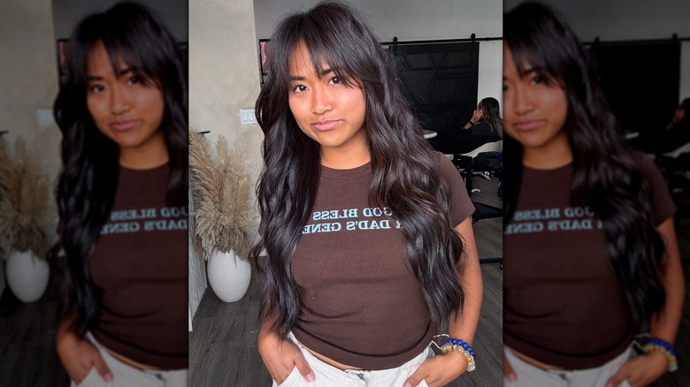 Woman with espresso brown hair