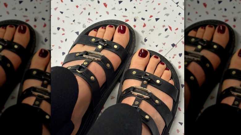 vamp-colored pedicure