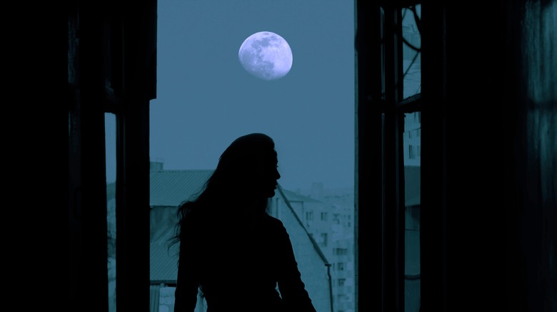 woman in moonlight