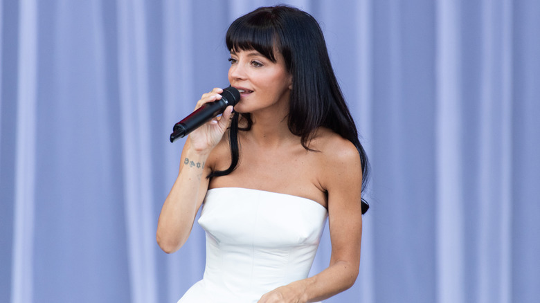 Lily Allen singing in July 2026