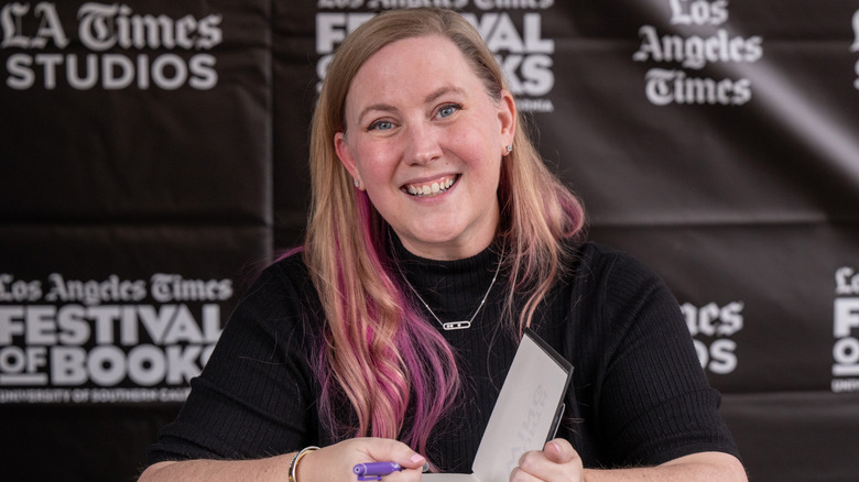 Author Rebecca Yarros attends the Los Angeles Times Festival of Books at the University of Southern California on April 26, 2025 in Los Angeles, California
