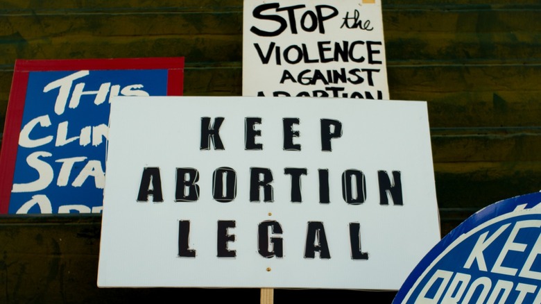 Abortion protest signs