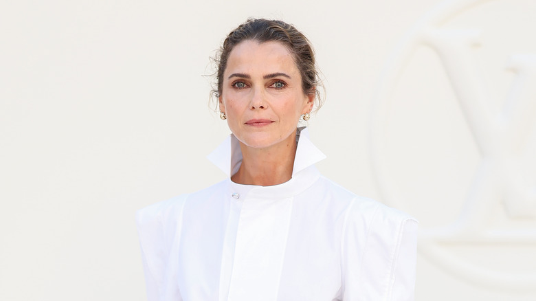 Keri Russell on the red carpet in a white top