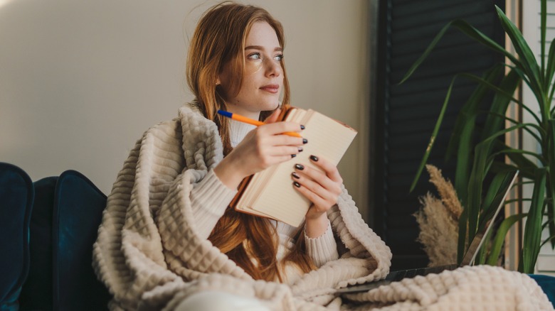 Woman journaling