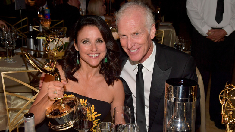 Julia Louis-Dreyfus and Brad Hall at the 2017 Emmy Awards